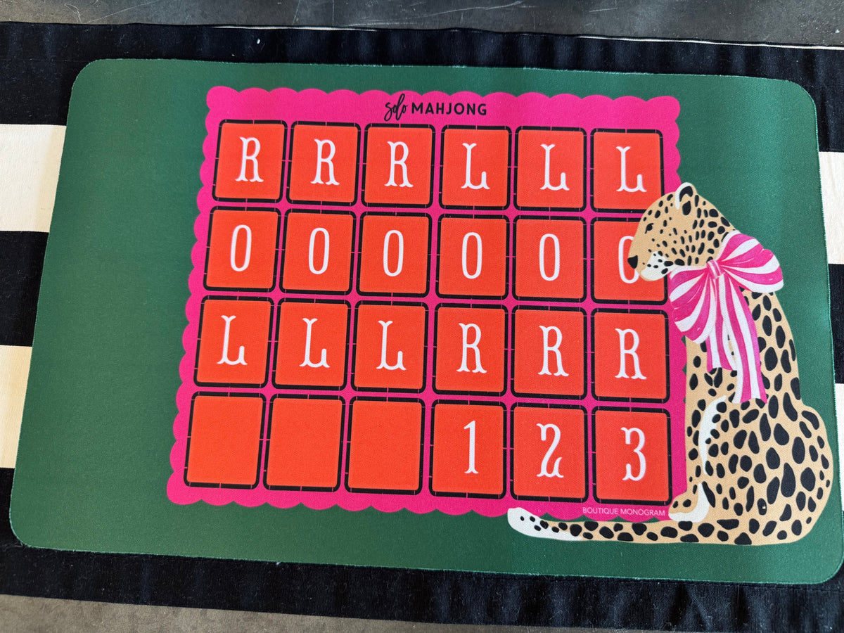 Leopard Luxe solo mahjong mat
