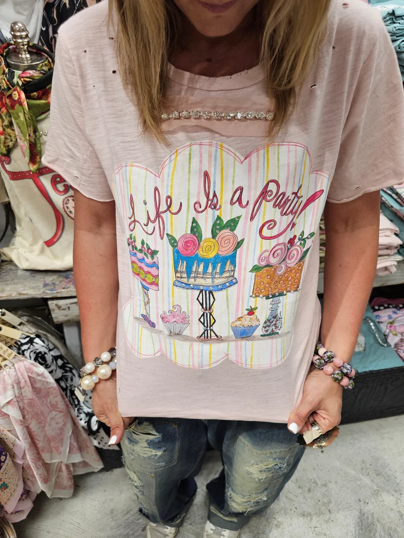 A Rare Bird Life is a Party Tattered Tee