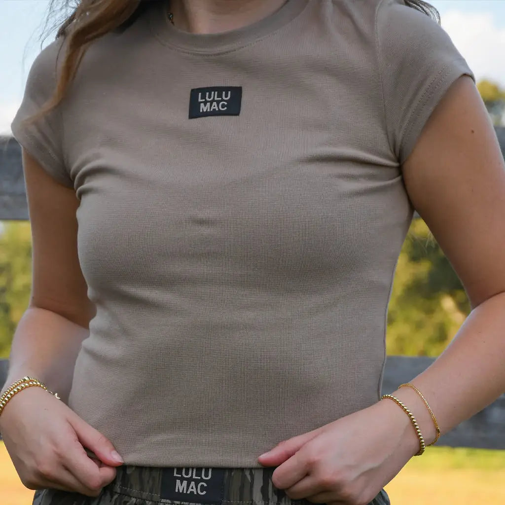 Lulu Mac Dark Taupe Baby Doll T-Shirt