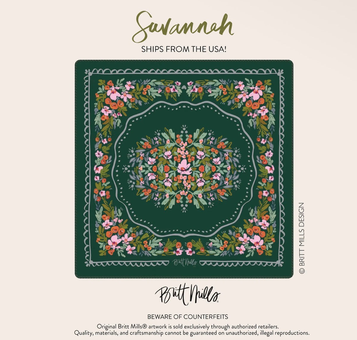 Savannah by Britt Mills mahjong mat