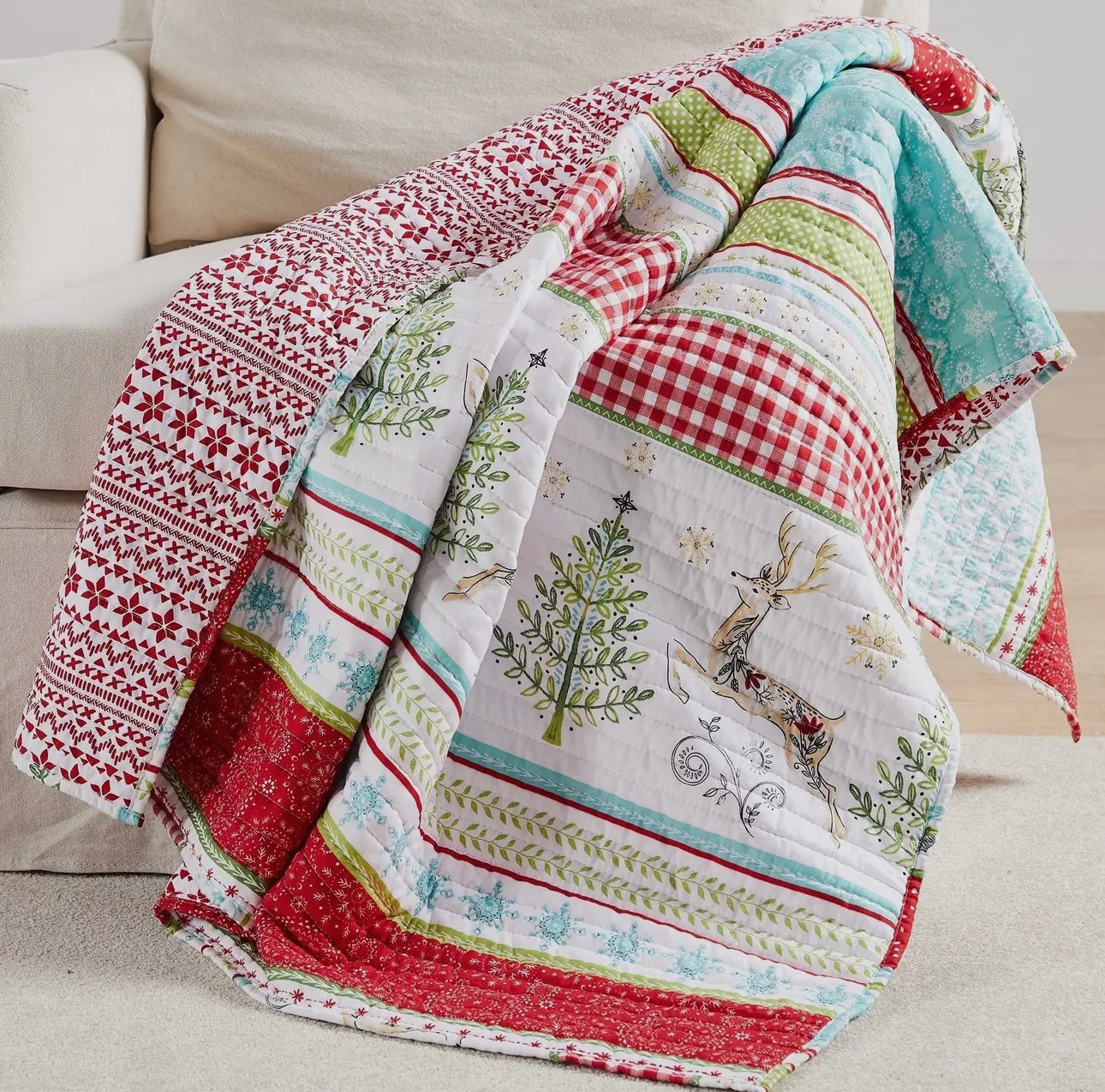 Merry & Bright quilted throw