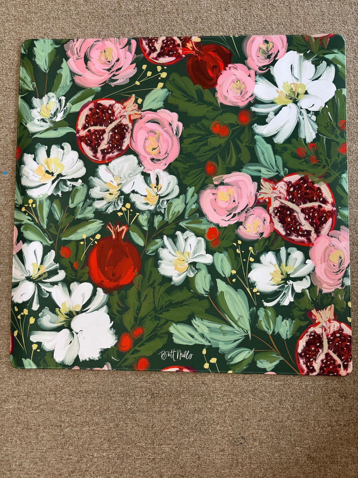 Britt Mills Crimson Harvest mahjong mat