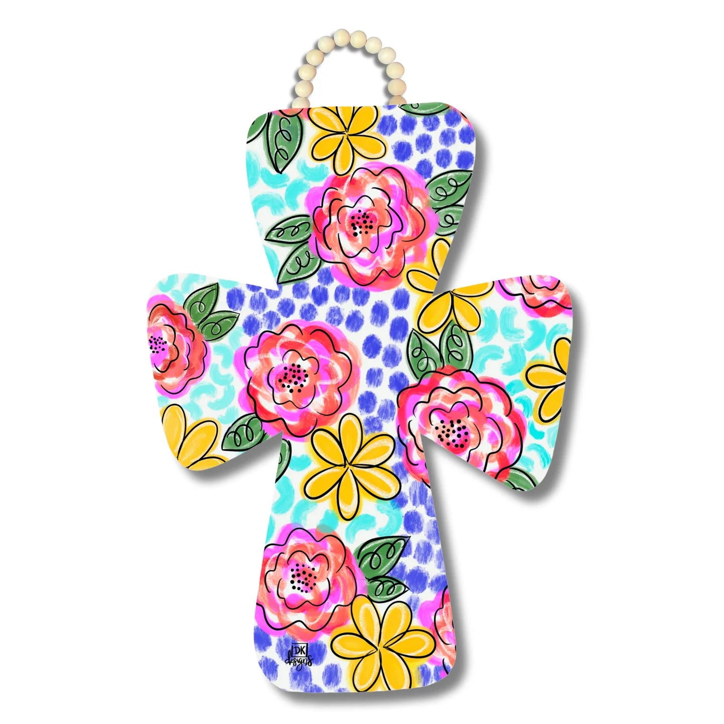 Floral Cross door hanger