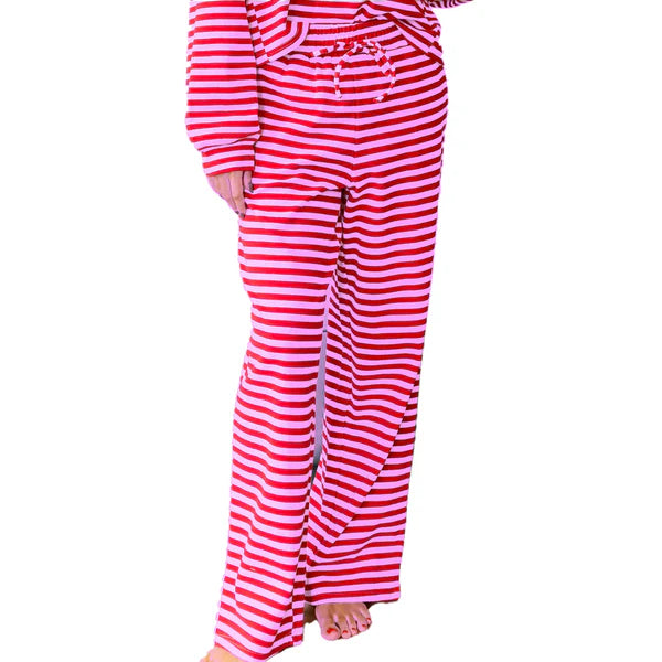 Lulu Mac pink & red stripe pant