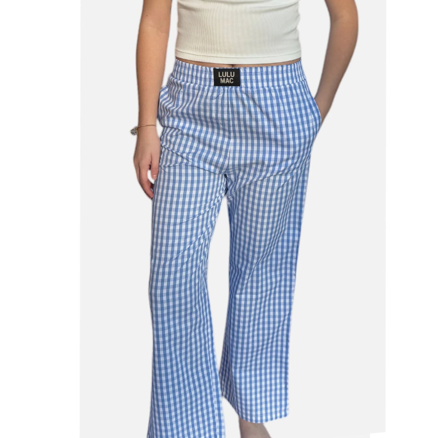 Lulu Mac light blue Gingham Pants