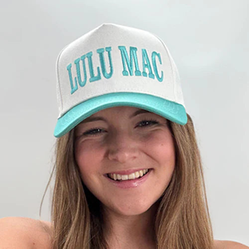 Lulu Mac mint green and white hat