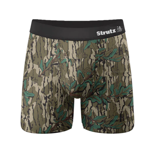 Strutz Outdoor Boxer Briefs- mossy oak greenleaf camo underwear