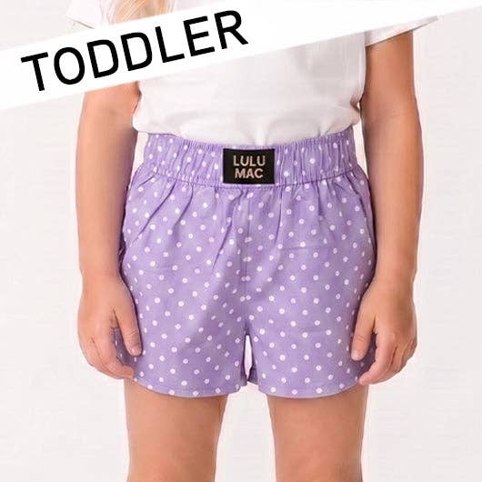 Lulu Mac Lavender Mini Polka Dot TODDLER SHORTS