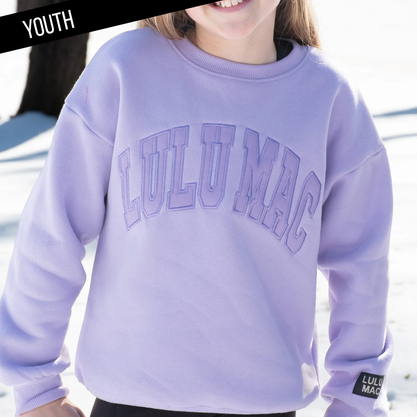 Lulu Mac youth lavender sweatshirt