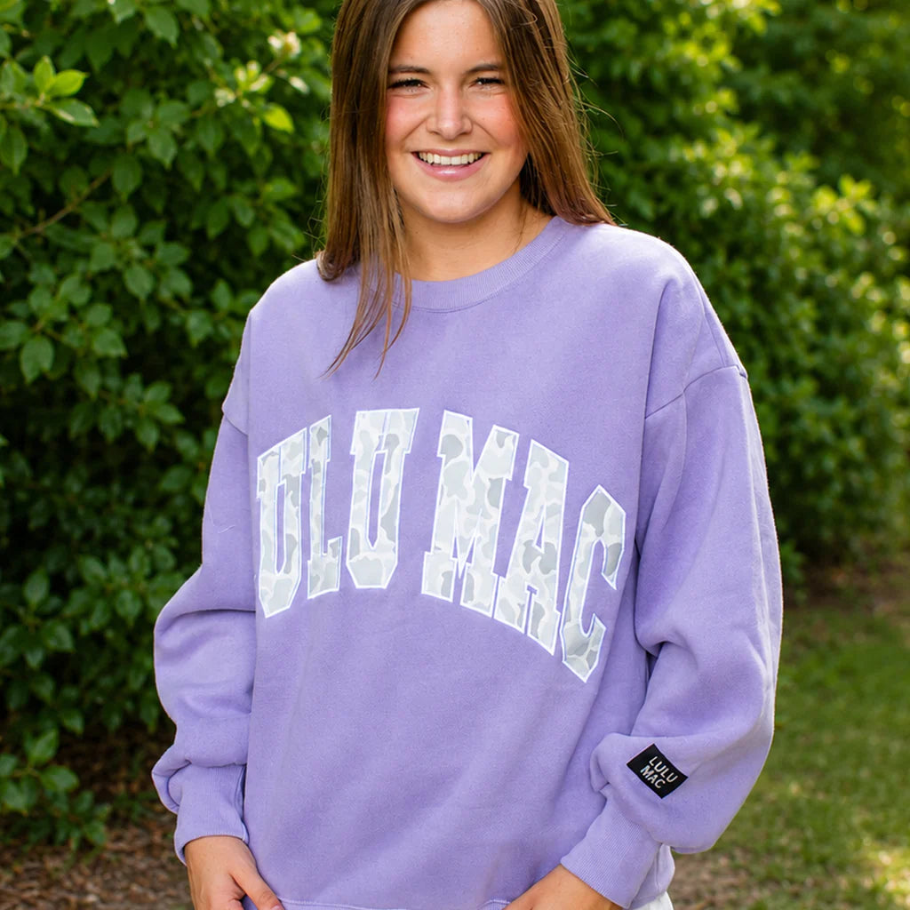 Lulu Mac Lavendar Camo Sweatshirt