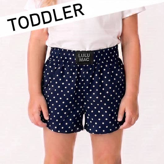 Lulu Mac Navy Mini Polka Dot TODDLER SHORTS