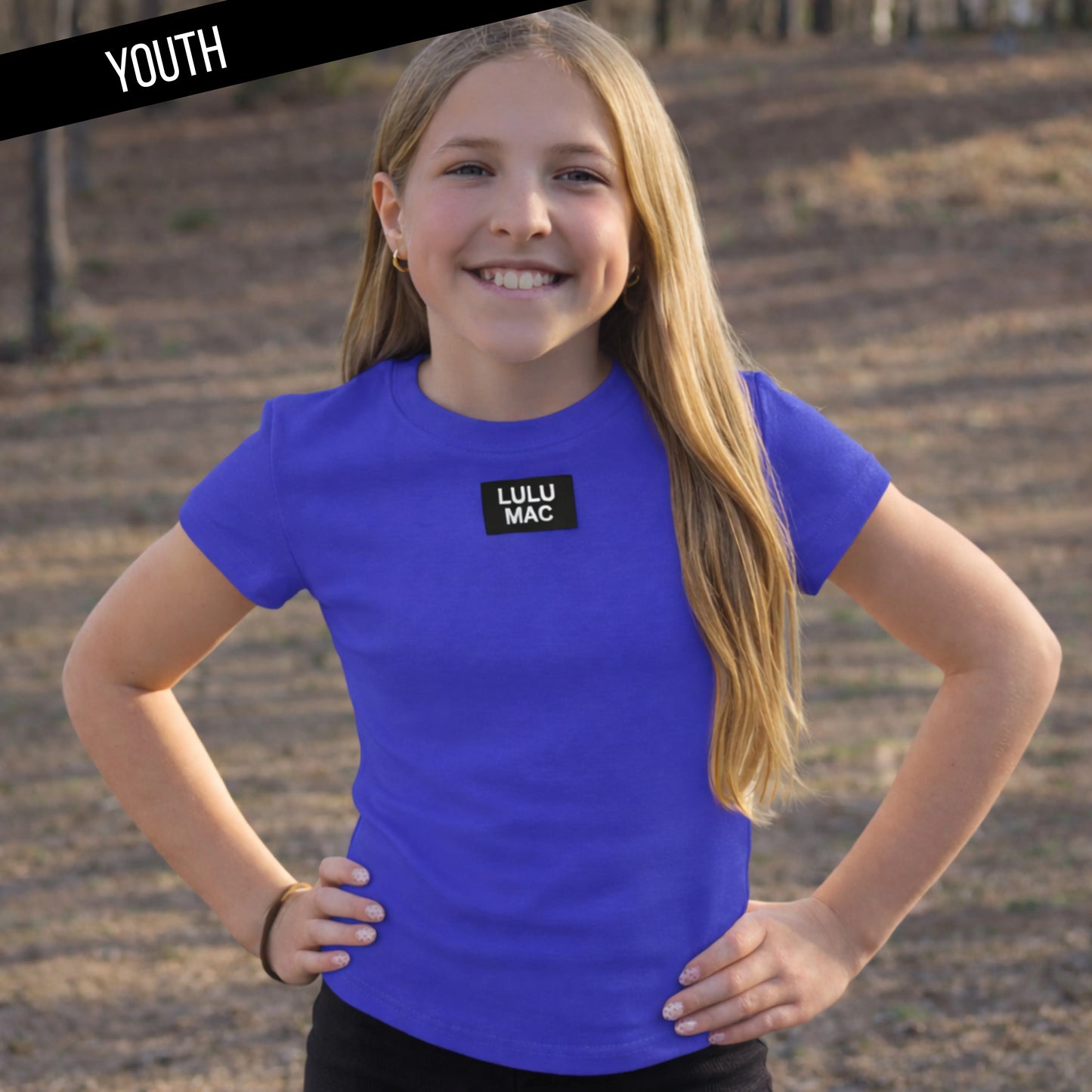 Lulu Mac youth royal blue baby doll top