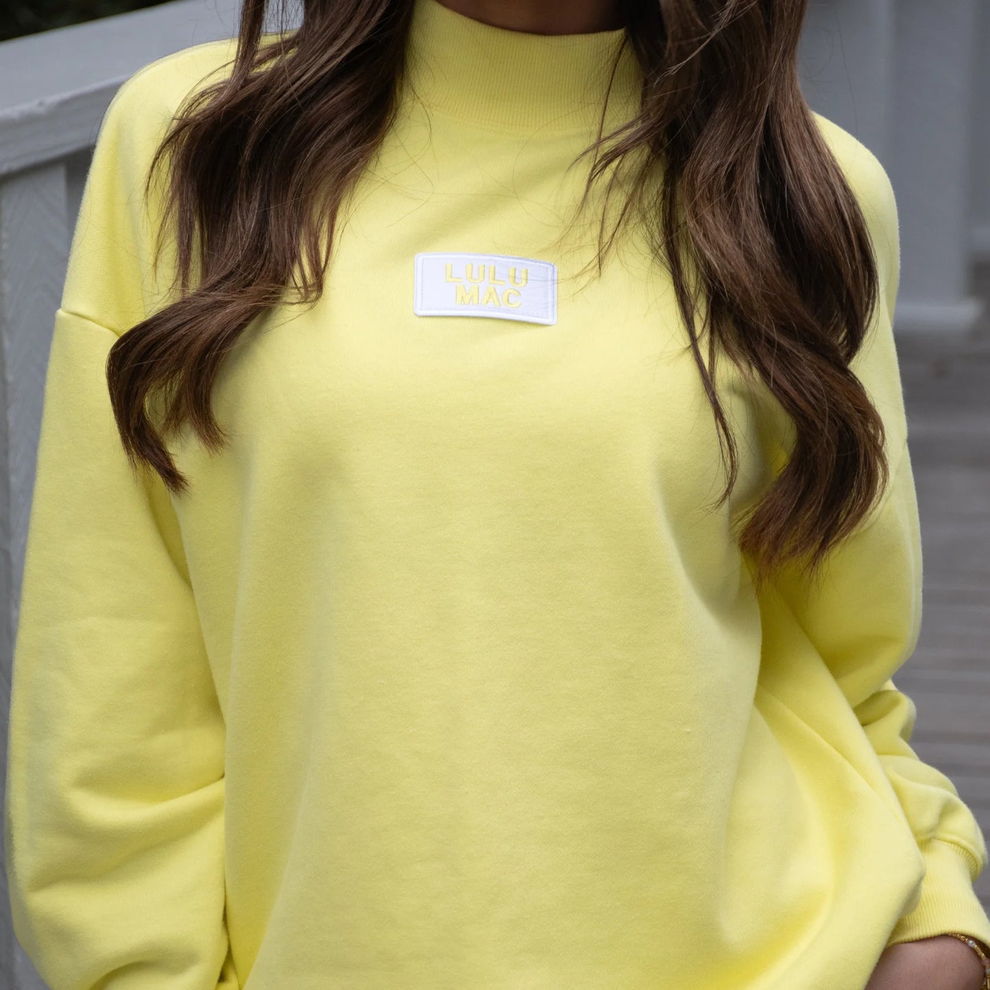 Lulu Mac yellow mock neck top