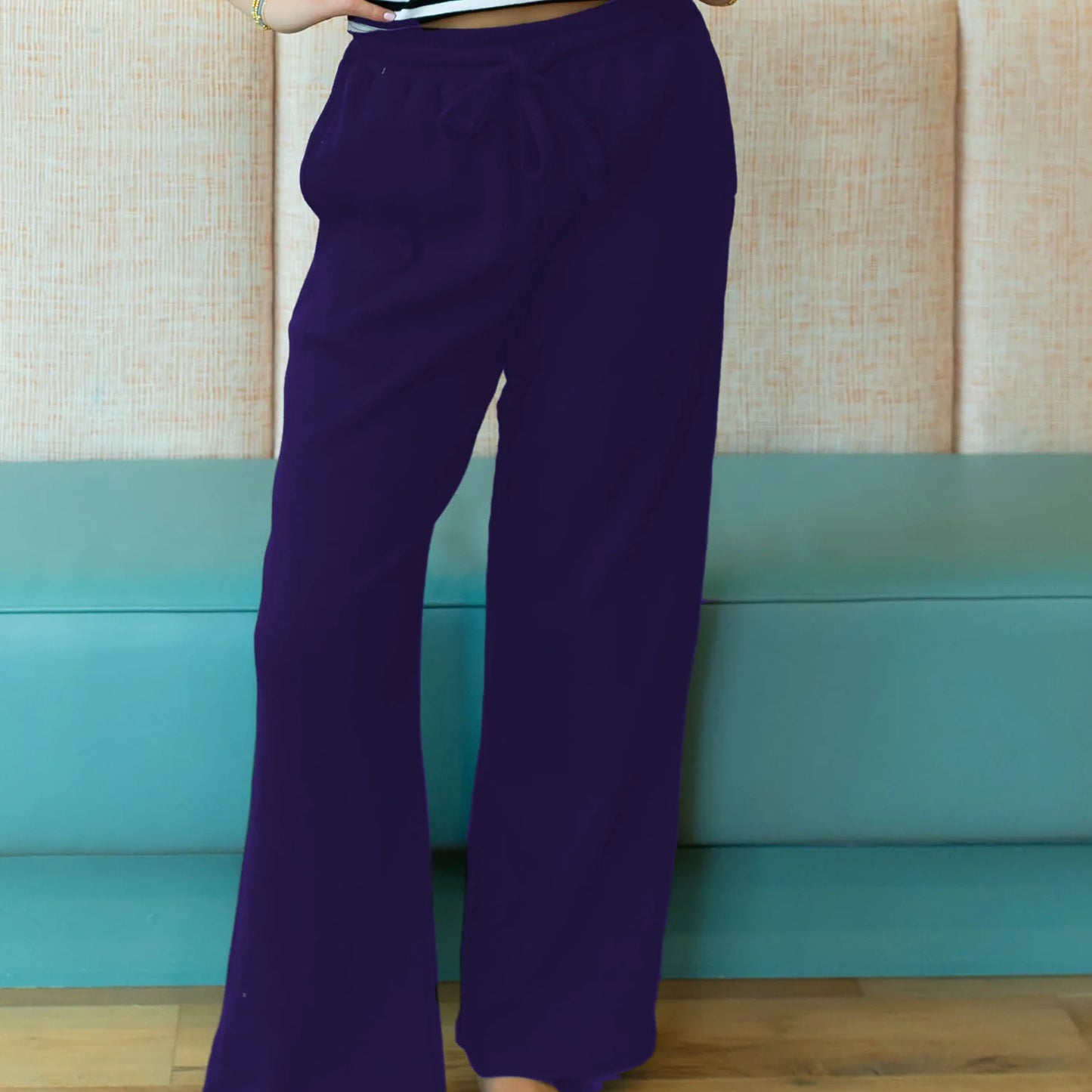Lulu Mac navy blue waffle pants