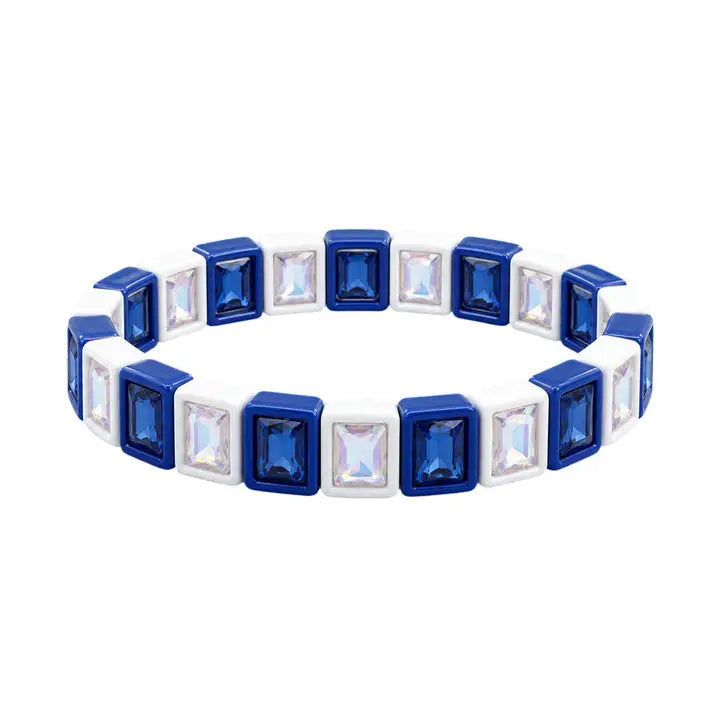Lulu Mac Blue/White Rhinestone Bracelet