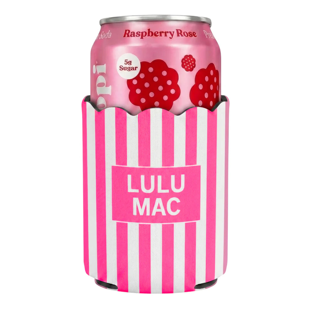 Lulu Mac Pink Striped Koozie