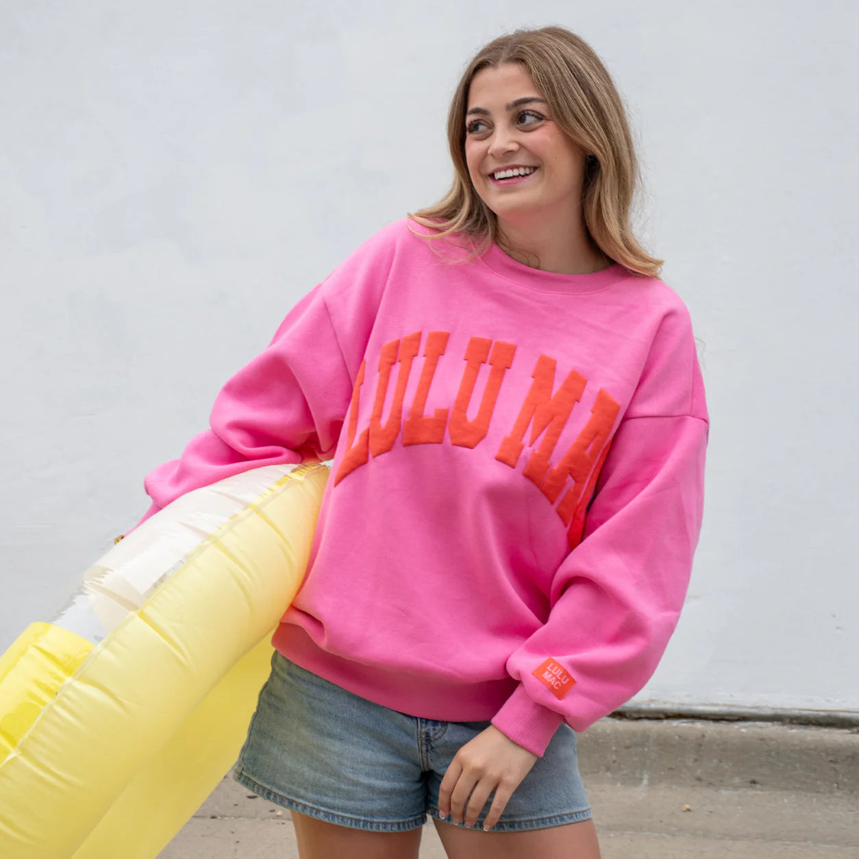 Lulu Mac pink/orange puff sweatshirt