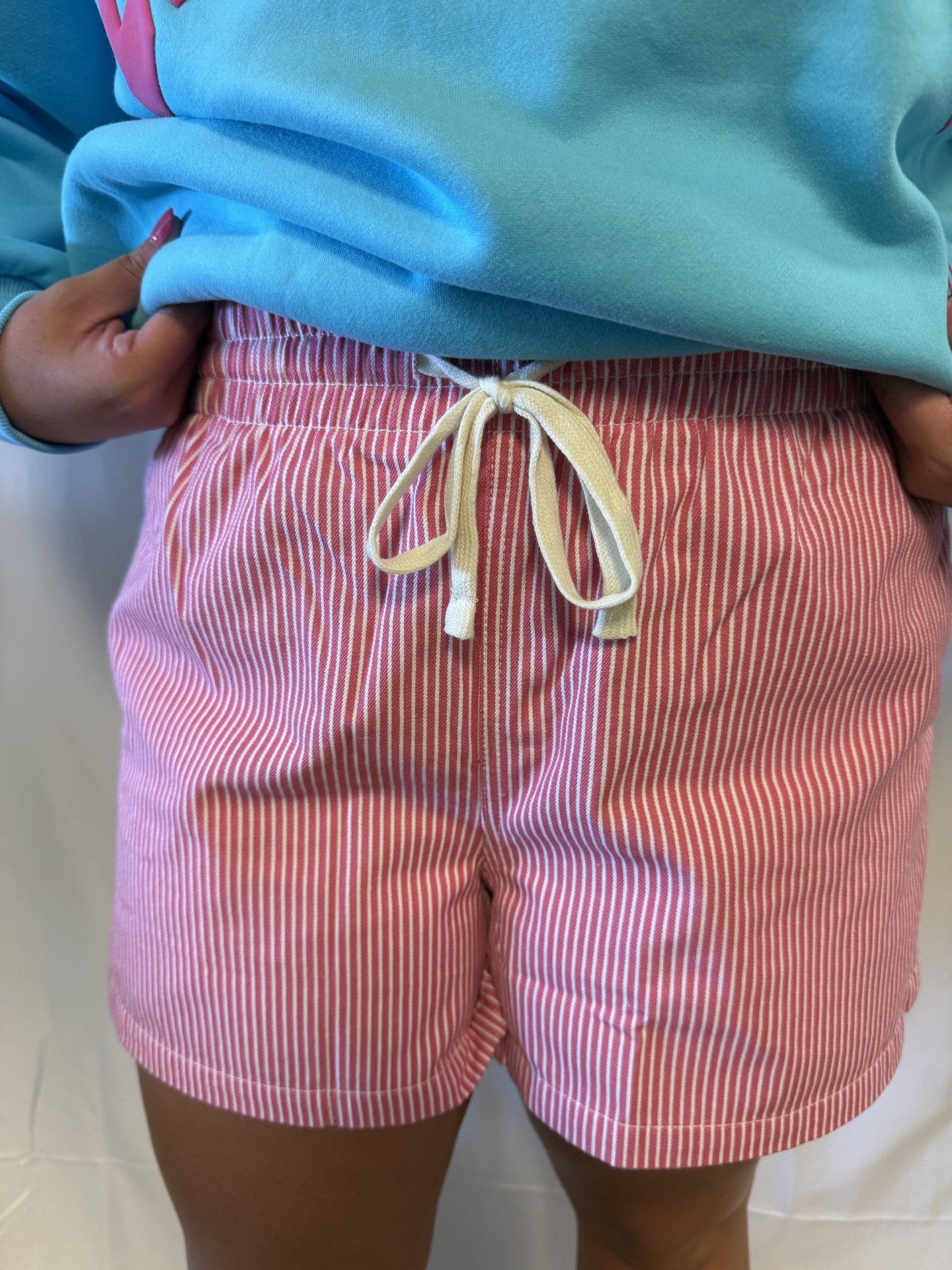 Crown Me Cute Pink Stripe Shorts