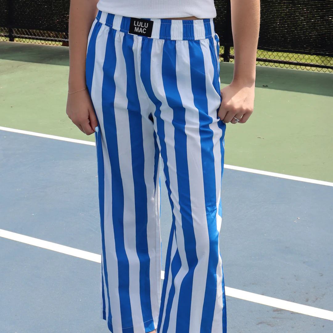 Lulu Mac blue and white striped pants