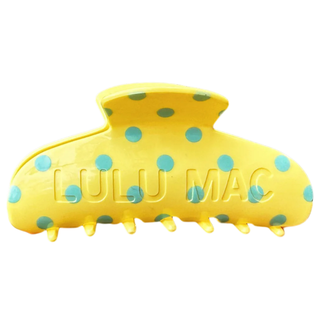 Lulu Mac butter with blue dot hair clip