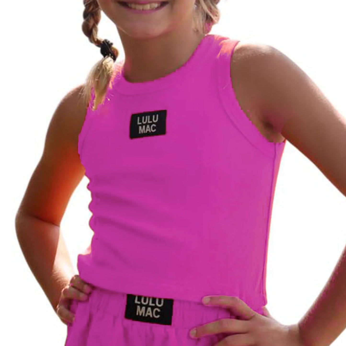 Lulu Mac youth hot pink tank top
