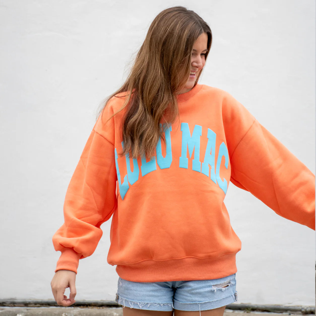 Lulu Mac orange/blue puff sweatshirt