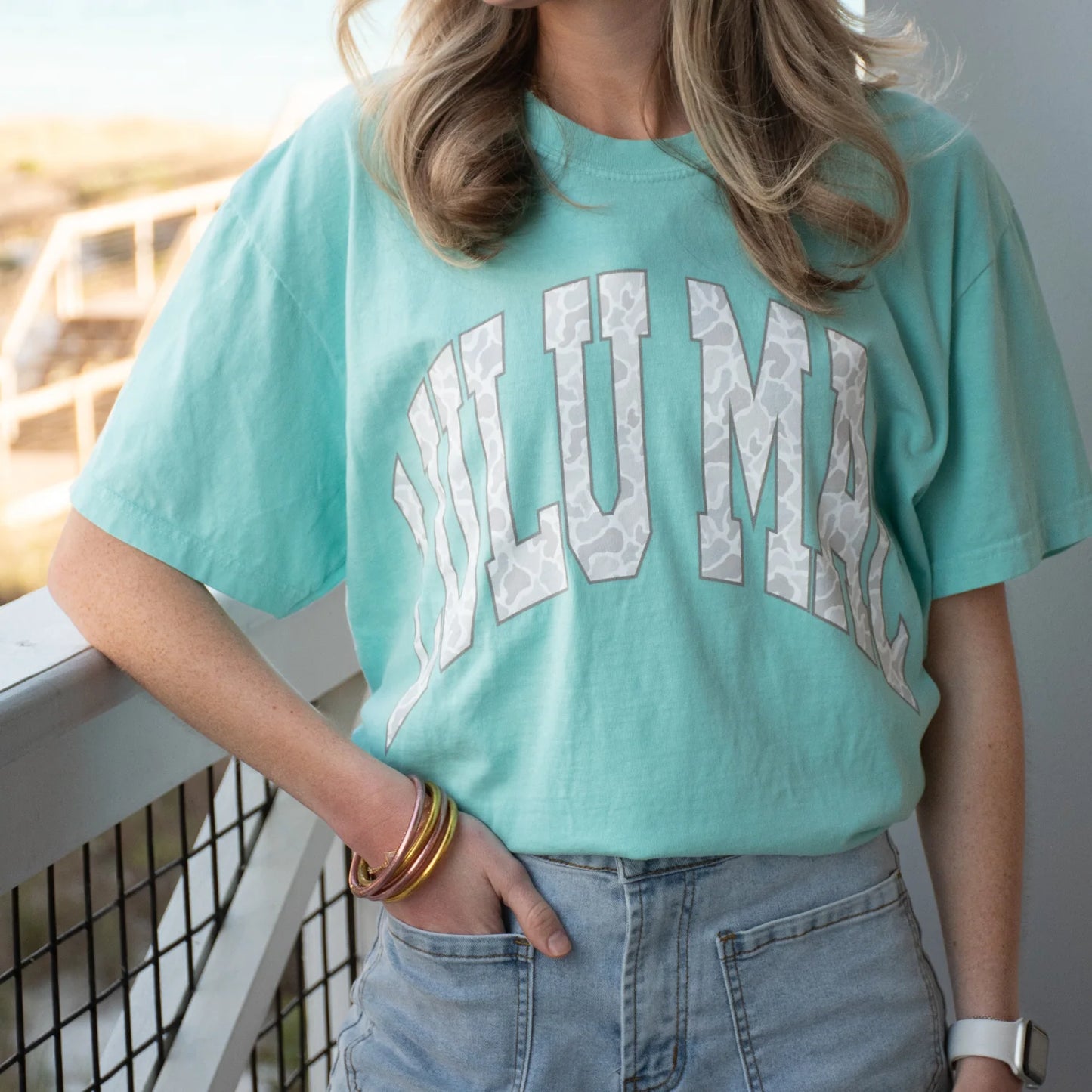 Lulu Mac mint chalky camo tshirt