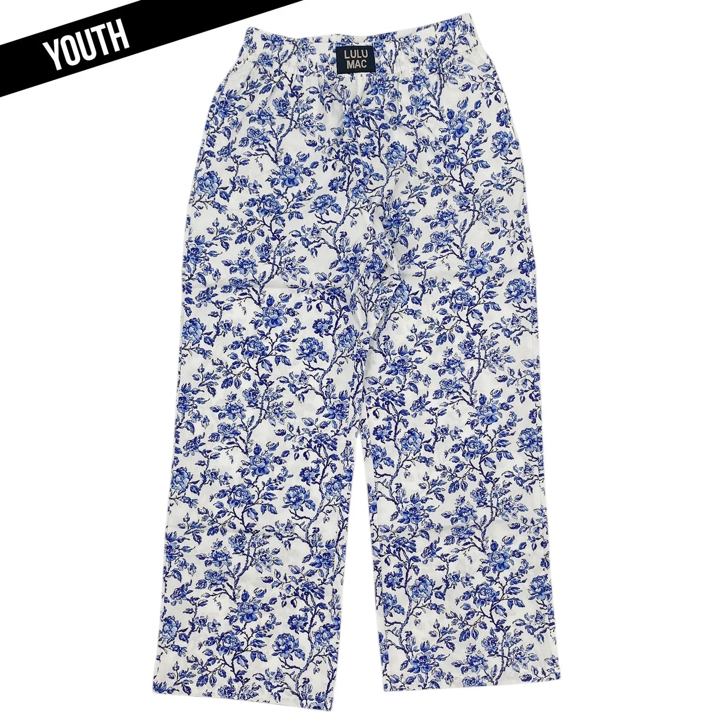 Lulu Mac youth blue floral pants