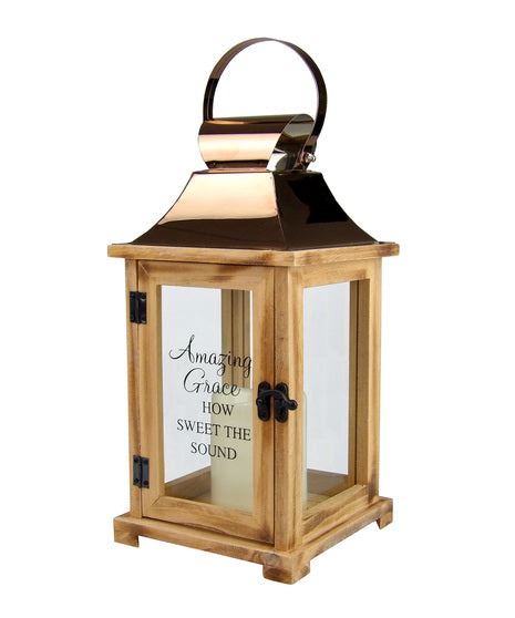 Carson Amazing Grace Wood Lantern