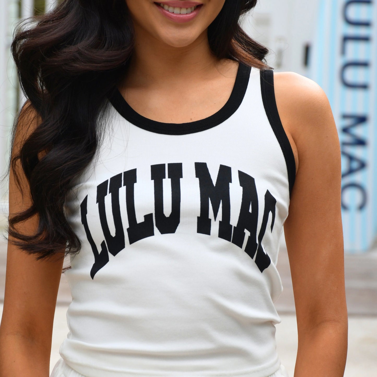 Lulu Mac white and black tank top
