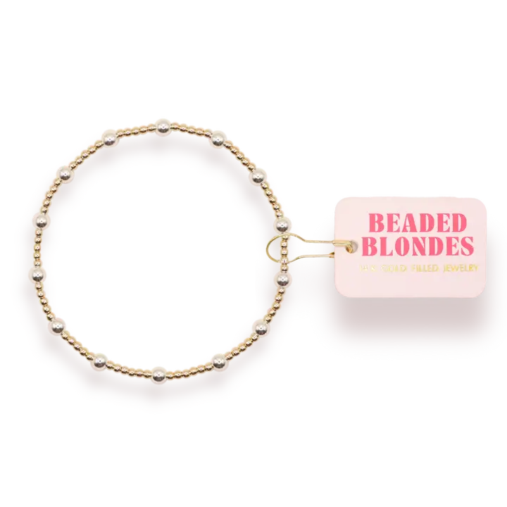 Beaded Blondes June Bracelet in Gold with Silver