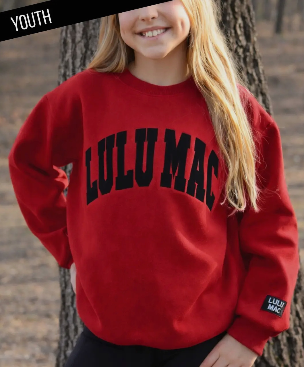 Lulu Mac youth red/black stitch