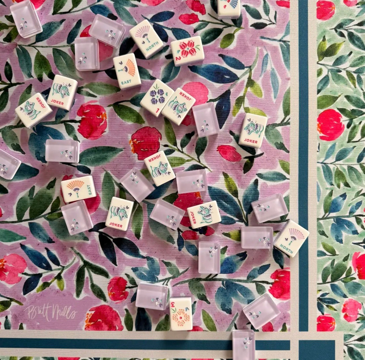 Flora mahjong mat by Britt Mills