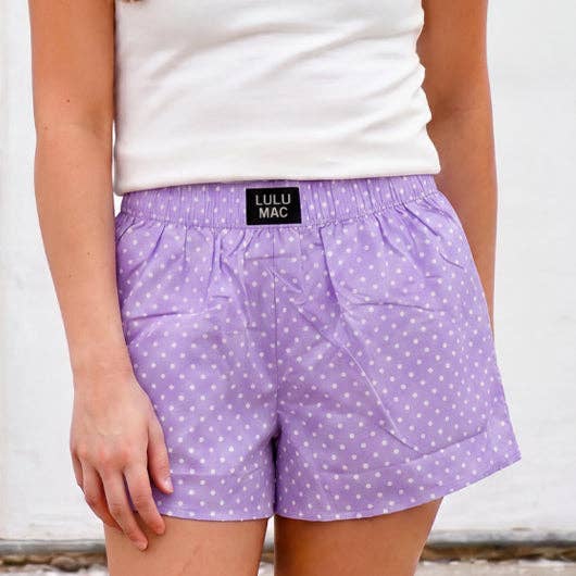 Lulu Mac LAVENDER MINI POLKA DOT Boxer Shorts