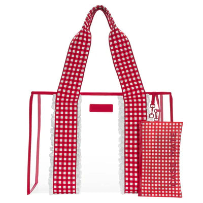Case Mate red gingham tote