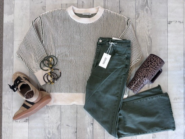 Zenana Light Olive Sweater