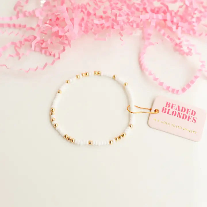 Beaded Blondes White Sprinkle Bracelet
