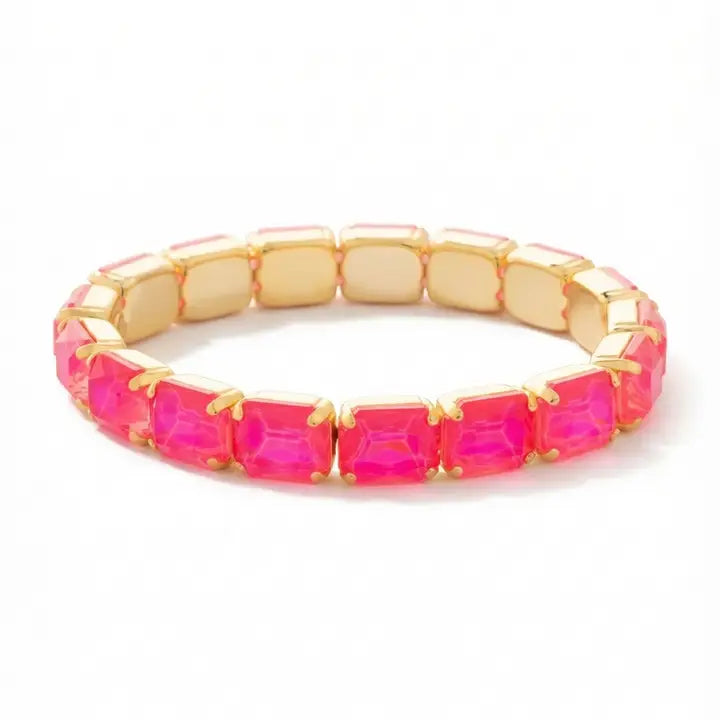 Sorrelli's 7 inch Easton Emarald Cut Stretch Bracelet