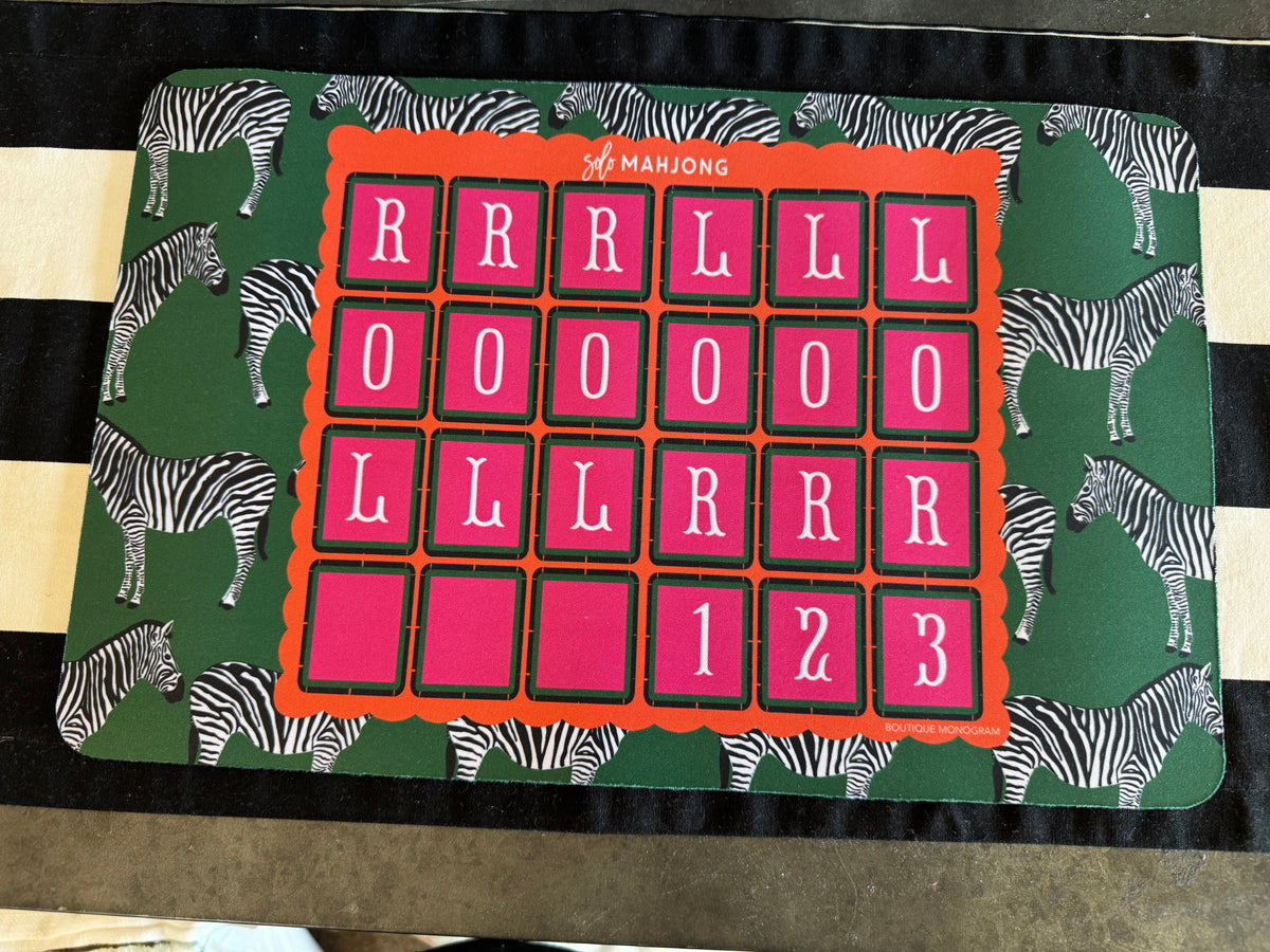 Zebra Royale solo mahjong mat