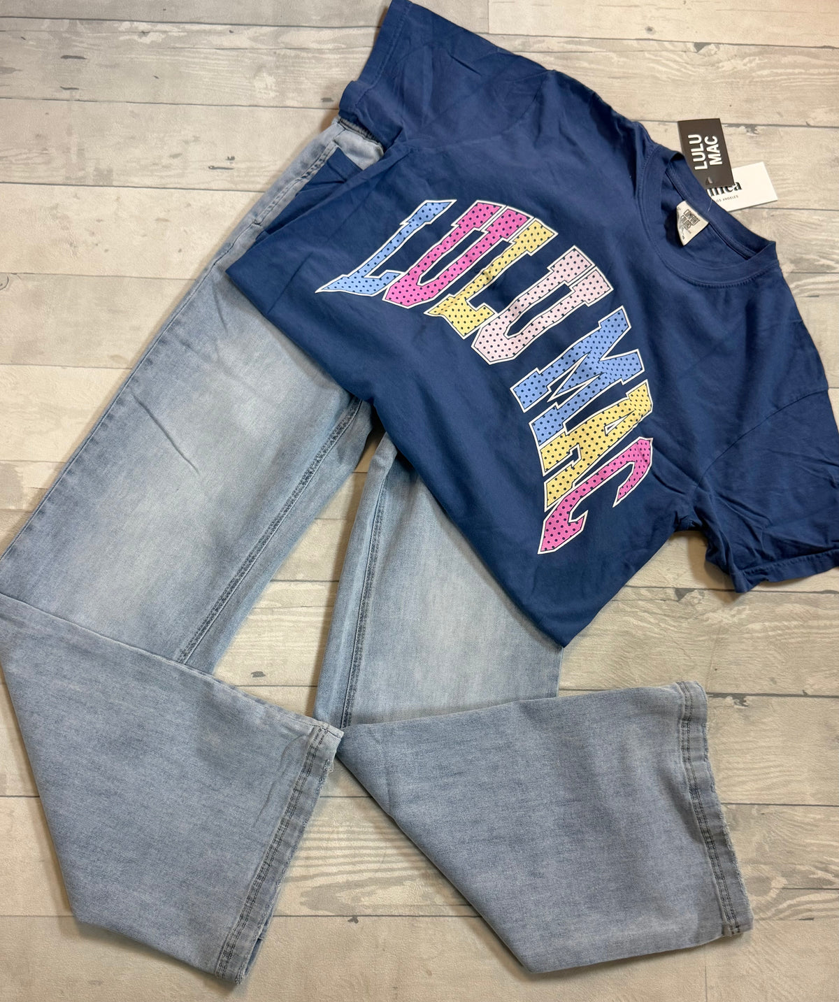 Lulu Mac Polka Dot China Blue Tshirt