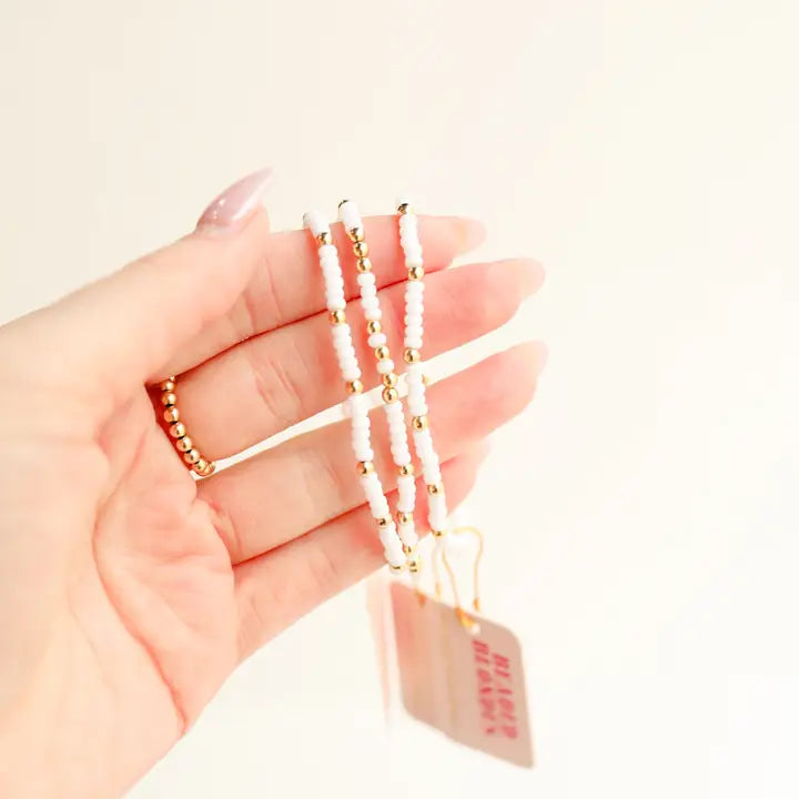 Beaded Blondes White Sprinkle Bracelet