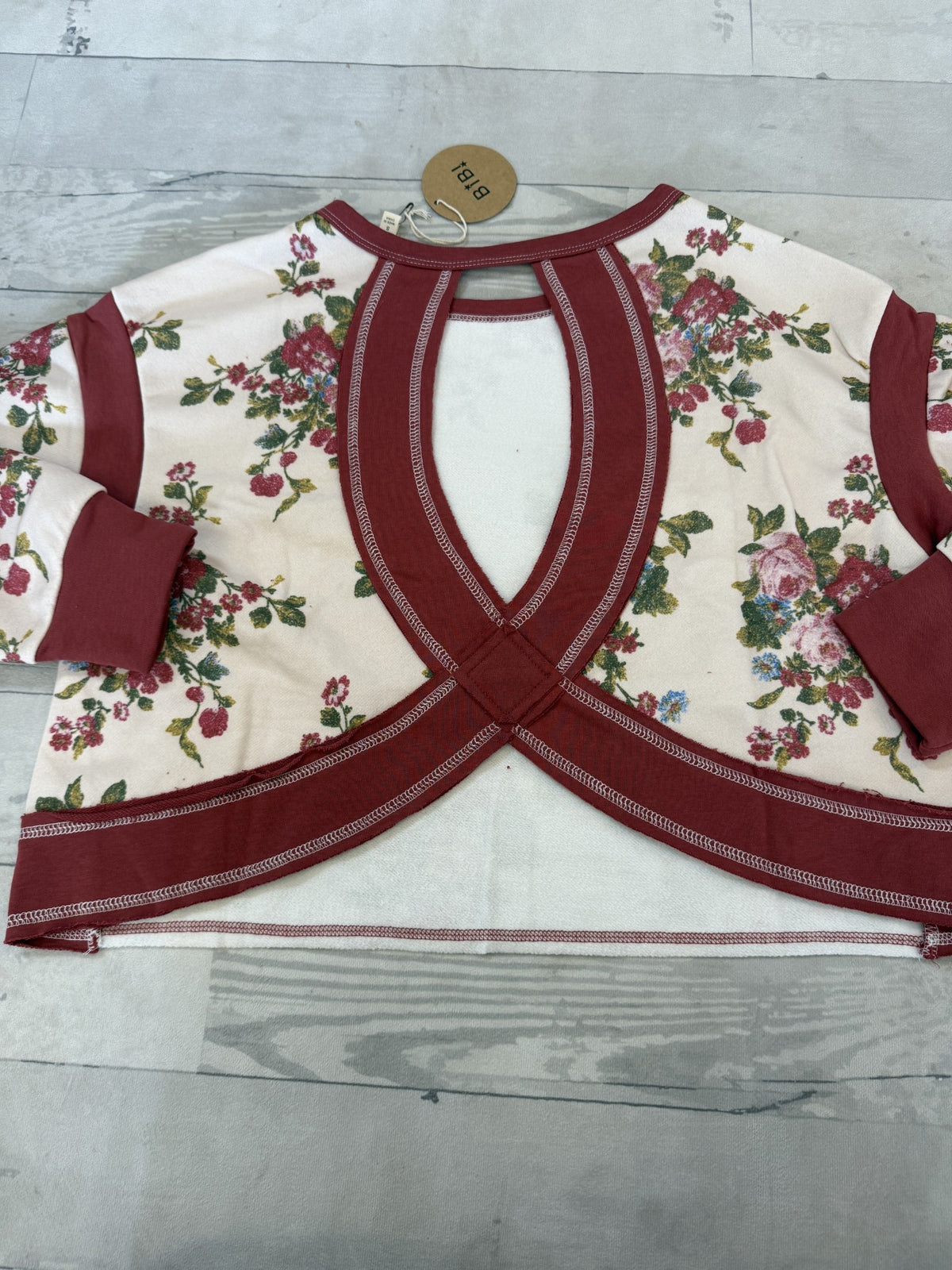 Bibi Floral Back Cut-Out Sweatshirt