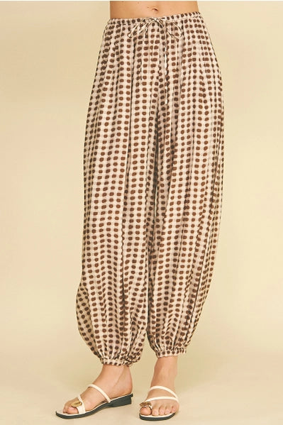 Pinch Geo Print Harem Pants Mocha