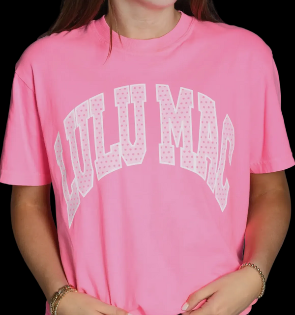 Lulu Mac youth pink polka dot tee
