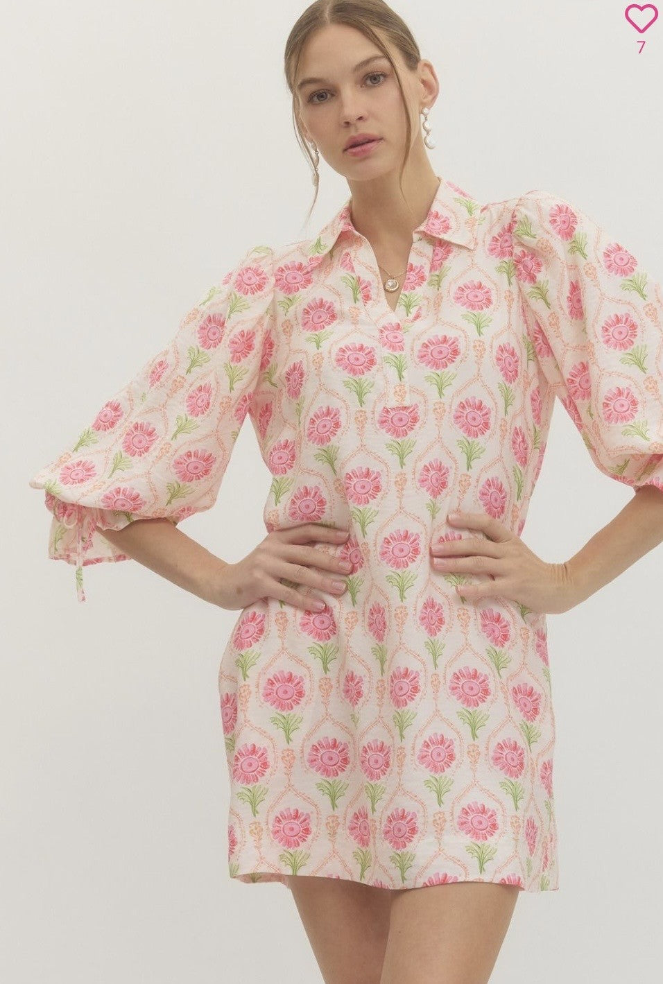 Pink floral dress