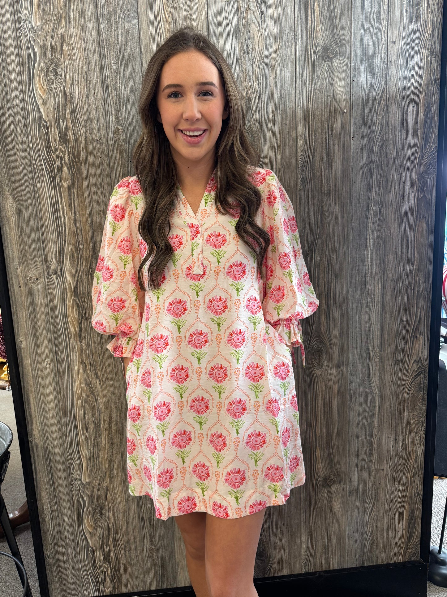 Pink floral dress