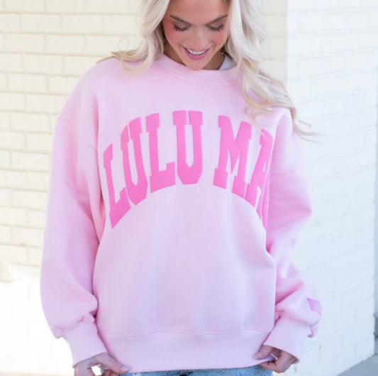 Lulu Mac light pink with pink puff sweatshirt