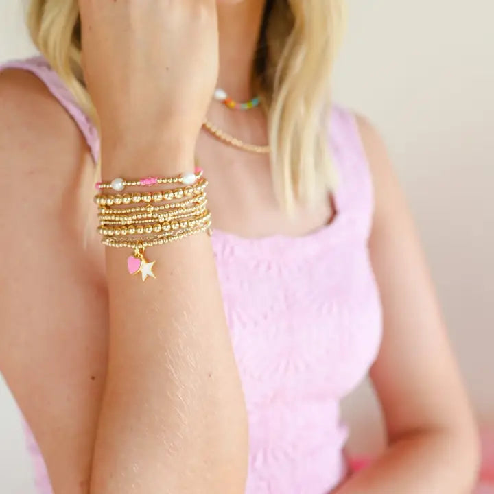 Beaded Blondes Hot Pink Pearl Poppi Bracelet