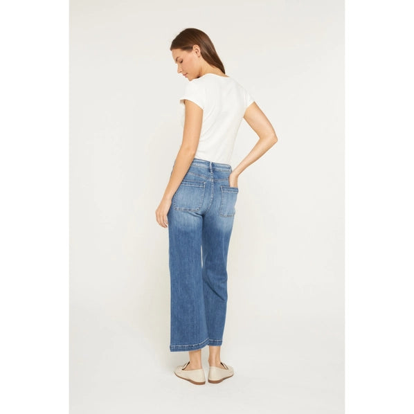 Mica Denim High-Rise Cropped wide leg Crew Blue