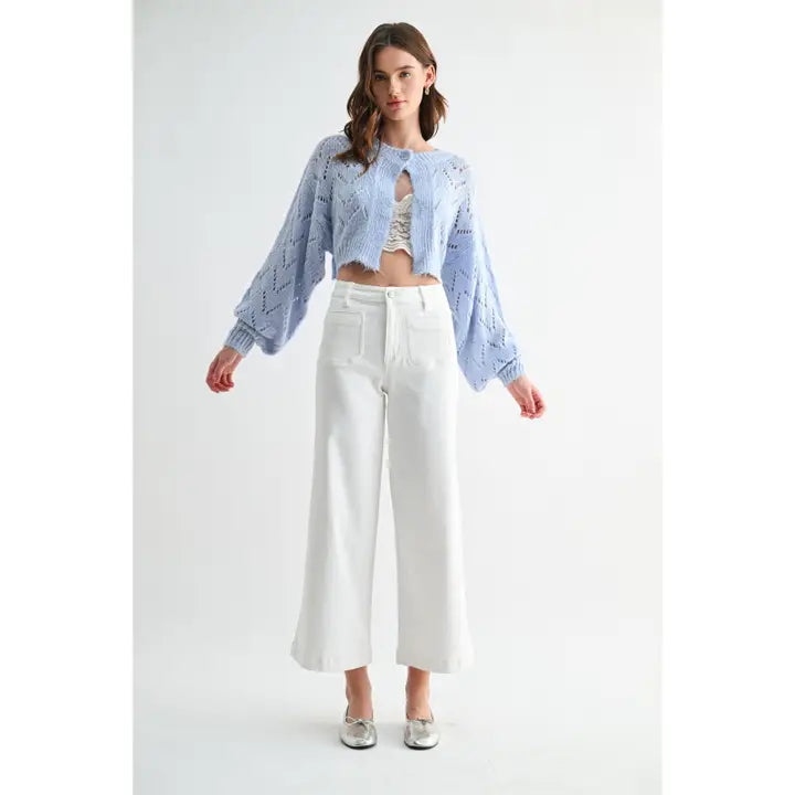 Mica high Rise Ankle Wide Leg Warm White